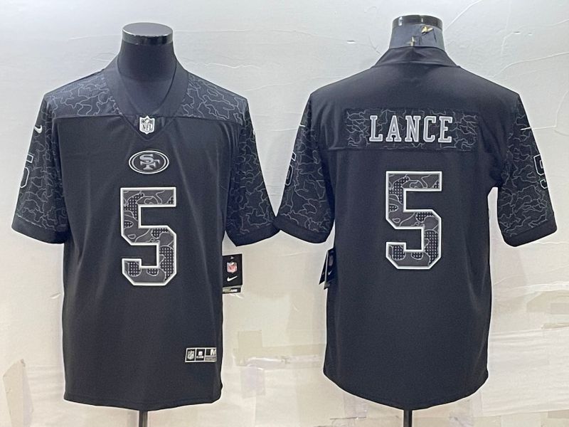 Men San Francisco 49ers 5 Lance Nike Black RFLCTV Limited NFL Jersey